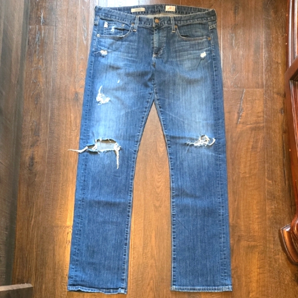 AG Adriano Goldshcmied The Tomboy Distressed Relaxed Straight Jean